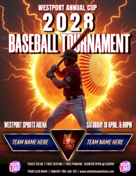 Professional Baseball Tournament Flyer ใบปลิว (US Letter) template