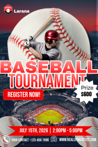 Black Professional Baseball Tournament A3 Template | PosterMyWall