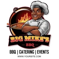 Professional Bbq Logo For Male Cook, Chef Log template