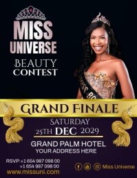 Black Beauty Pageant Posters Template | PosterMyWall