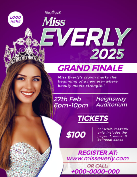 Pageant Judge Flyer Professional Beauty Pageant Flyer Template | PosterMyWall