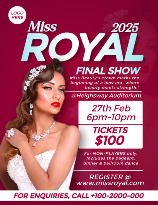 Pageant Flyers Examples Professional Beauty Pageant Flyer Template | PosterMyWall