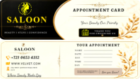 สีเหลือง Beauty Salon Appointment Card Business Card Template
