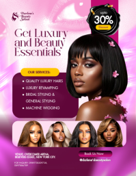 Różowy Beauty Salon Promotion Flyer Template