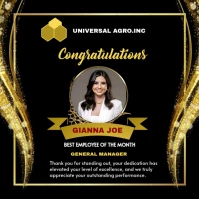 Professional Best Employee Of The Month Design  Square (1:1) template