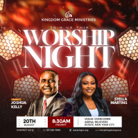 Professional Bible Study, Church, Revival Prayer Worship And Praise, Sunday Service Flyer, Worship C Instagram Post template