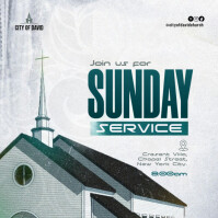 Professional Bible Study, Church, Revival Prayer Worship And Praise, Sunday Service Flyer, worship c Square (1:1) template