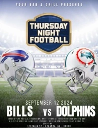 Professional Bills Vs Dolphins Thursday Night Iflaya (Incwadi ye-US) template