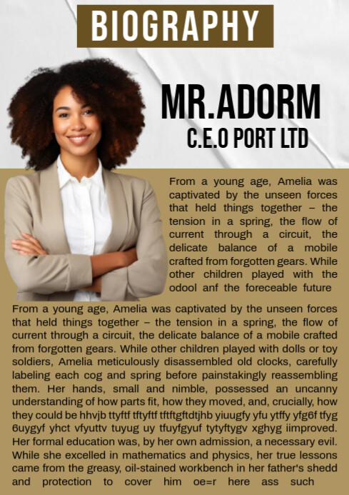Copy Of Professional Biograhy A4 PosterMyWall copy-of-professional-biograhy-a4-postermywall