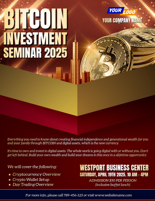 Copy of Professional Bitcoin Investment Seminar Flyer | PosterMyWall