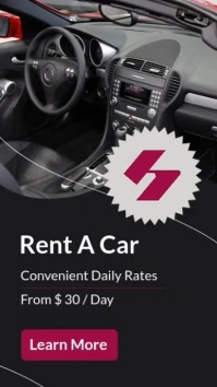 Professional Black And Purple And White Car Rental Services Instagram Story Advertisement 2024 2025 template