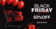 Professional Black And Red Minimal Modern Black Friday Facebook Ad | Small Business Advertising  Fac template