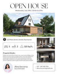 Professional Black And White Minimal Open House Flyer Real Estate Advertising Flyer (us Letter) template
