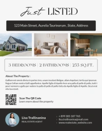 Professional Black And White Modern Minimal Open House Real Estate Flyer Advertising 2025 2026 2027 Iflaya (Incwadi ye-US) template