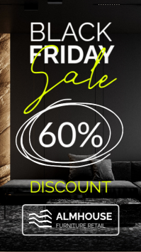 Professional Black And Yellow Modern Furniture Black Friday Sale – Exclusive 60% Savings Instagram S template