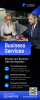 Professional Black Conference Roll Up Banner Design For Seminar & Workshop Roll Up Banner 2' × 5' template
