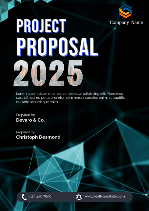Geometric Project Title Copy of Professional Black Geometric Project Proposal Business Cover A4 ...