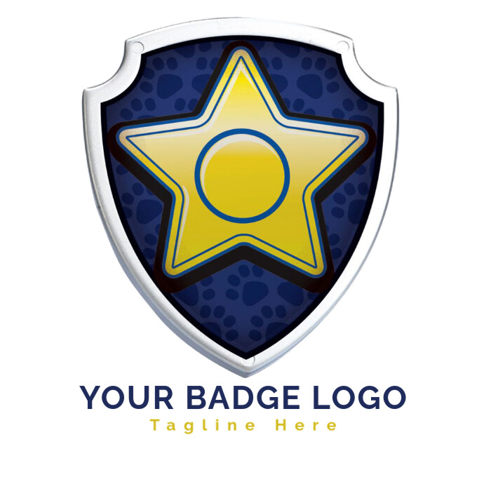 Professional Blue And Yellow Badge Illustration, Chase Bank Badge Police Birthday, Paw Patrol Badge, Logótipo template