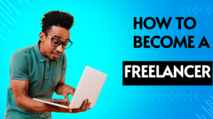 Professional Blue Gradient Modern Freelancer Youtube Thumbnail  Digital Display (16:9) template
