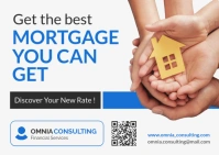Professional Blue White And Black Get The Best Mortgage You Can Get Financial Services Advertisement Postcard template