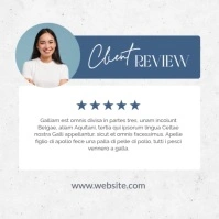 Professional Blue White And Grey Minimal Modern Client Review Customer Review  Instagram Post template