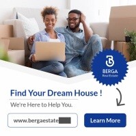 Professional Blue White And Grey Real Estate Consulting Advertisement Modern Banner 2025 2026 2027 2 Instagram Post template