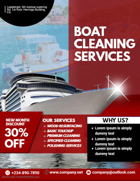 Bot Cleaning Script Plantilla de Professional boat cleaning services flyer | PosterMyWall