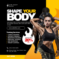 Negro Fitness Promotion Instagram 帖子 Template