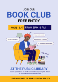 Professional Book Club Poster A2 template