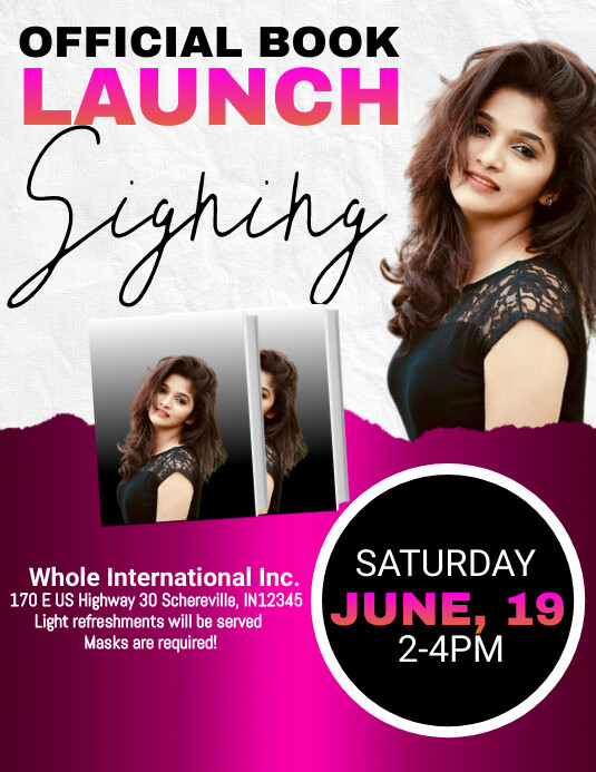 Professional Book Launch Flyer,biography desi template