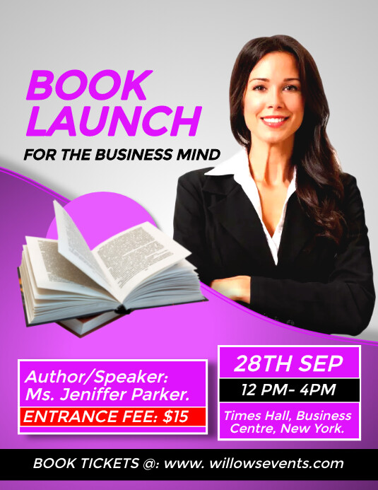 PROFESSIONAL BOOK LAUNCH POSTER TEMPLATE | PosterMyWall