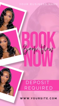Professional Book Now Pink Social Media Post Instagram Story template