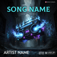 Professional Boombox Street  Album Cover template