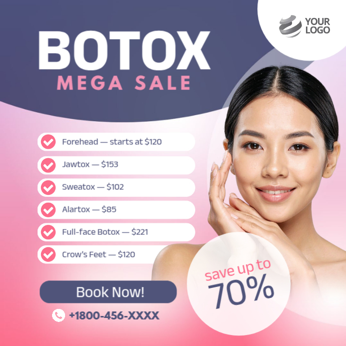 Professional Botox Mega Sale Promotion Facebook Instagram Post Template ...