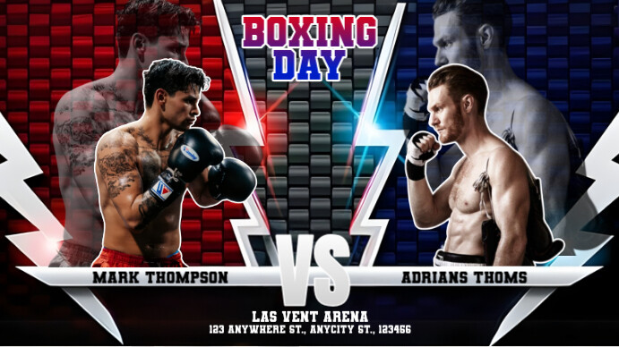 Professional Boxing Match Digital Display (16:9) Template | PosterMyWall