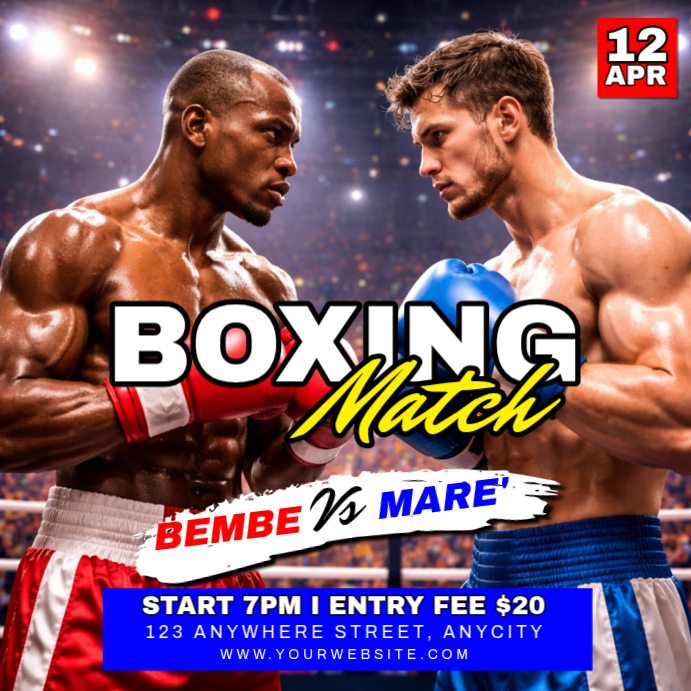 Boxing Match Instagram Ad Template | PosterMyWall