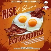 Professional Breakfast Restaurant Flyer, Eggs Instagram Post template