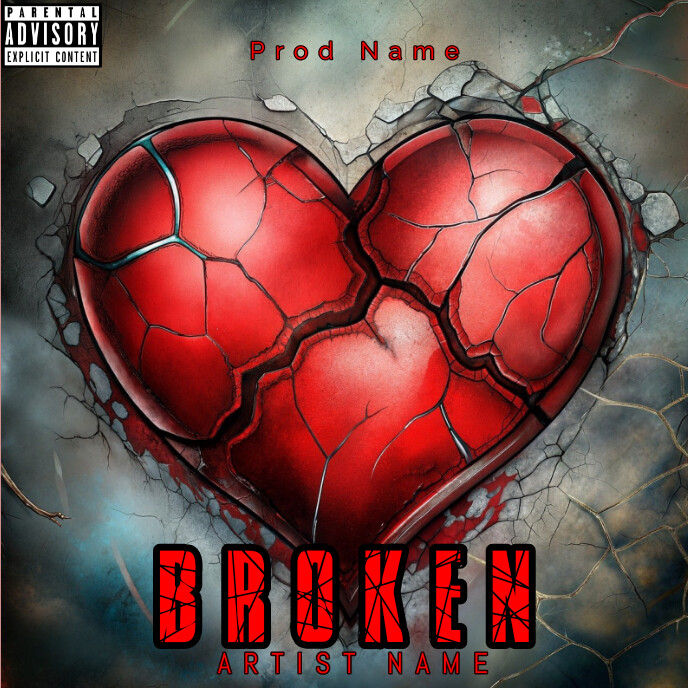 Professional Broken Heart  Album Cover template