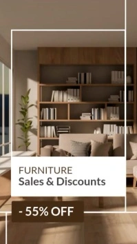 Professional Brown And White And Black Furniture Sales And Discounts Advertising 2025 2026 2027 2028 Instagram Story template