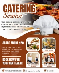Professional Brown And White Modern Catering Services Instagram Post template