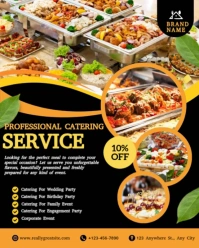 Professional Brown And White Modern Catering Services Instagram Post template