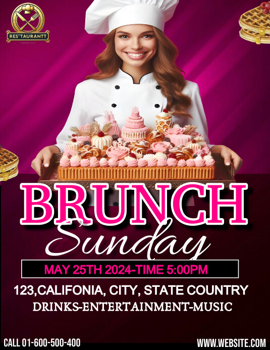 Professional Brunch Sunday Template Flyer (us | PosterMyWall