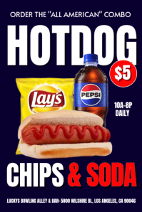 Purple Hotdog Combo Promotion Plakat Template