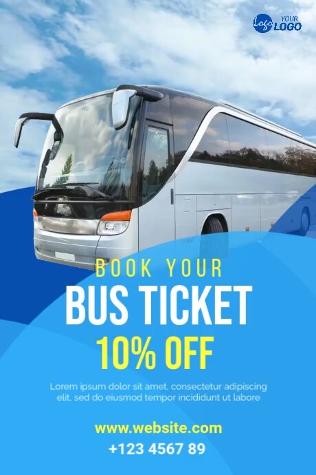 Bus Booking Add Professional Bus Ticket Booking Ad Poster Template | PosterMyWall
