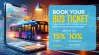 Professional Bus Ticket Booking Twitter Post template