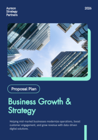 สีม่วง Business Growth & Strategy A4 Template - Page 1