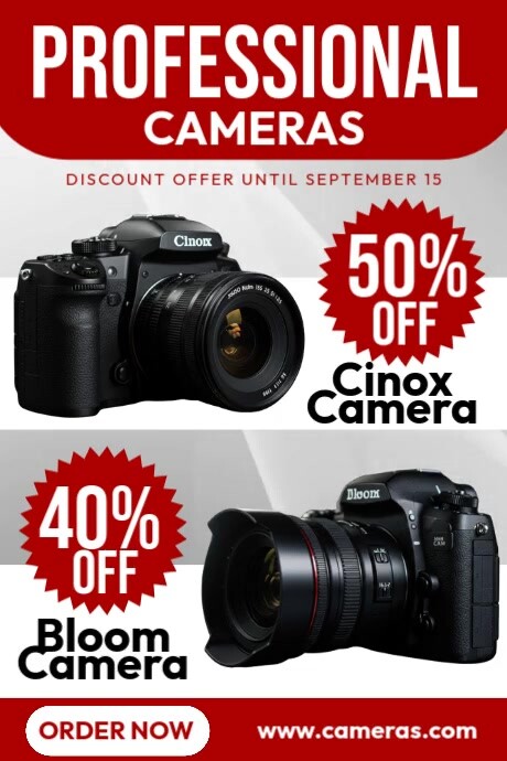 Camera Summer Promo Professional Camera DIscount Sale Template | PosterMyWall