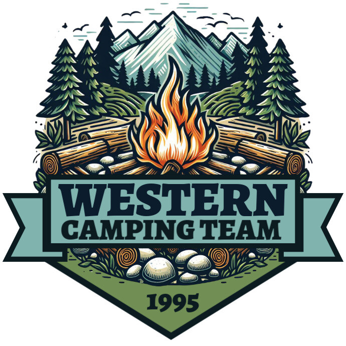 Professional Camping Fire Team Gang  Logo template