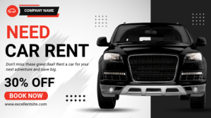 White Car Rental Promotion Digitalt display Template