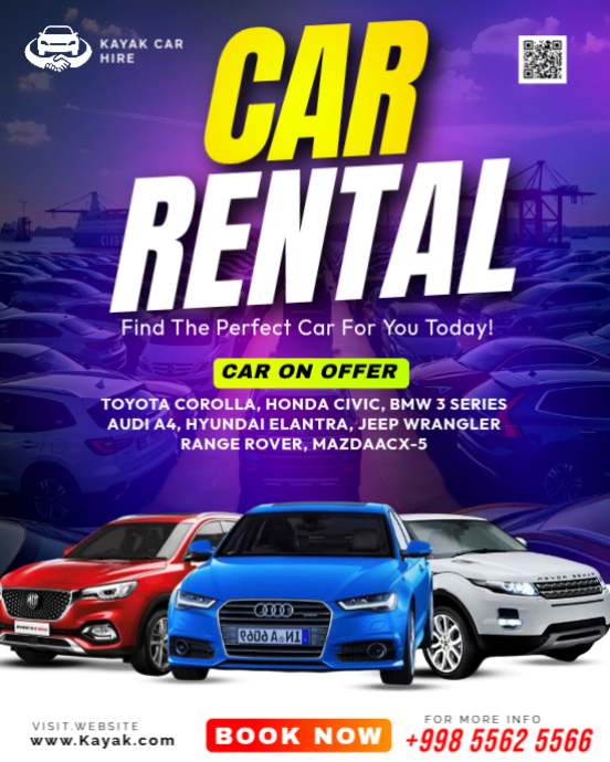 Garage Rent Advert Professional Car Rental auto motor on hire vehicle rent services ...